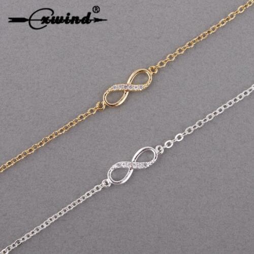 Cxwind Hot Lucky 8 Bracelet CZ Infinity Cross Bracelets for Women Men Friendship Bracelets Jewelry pulseras mujer