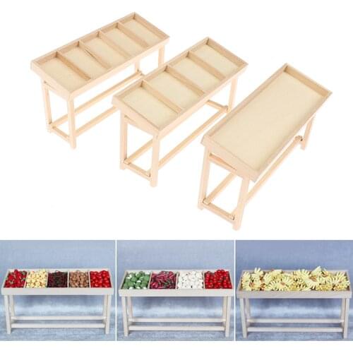 1:12 Dollhouse Miniatures Wooden Fruit Vegetable Rack Stall Furniture Decoration Accessories Model Kids Play Toys