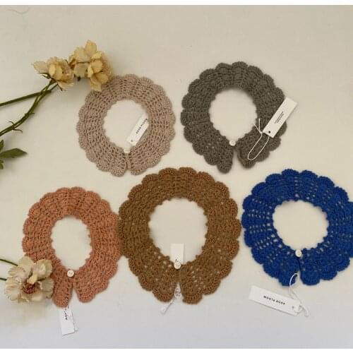 Childrens Ornaments 21 Autumn and Winter Fashion Baby Handmade Crocheted Lace Knitted Detachable Collar Girl