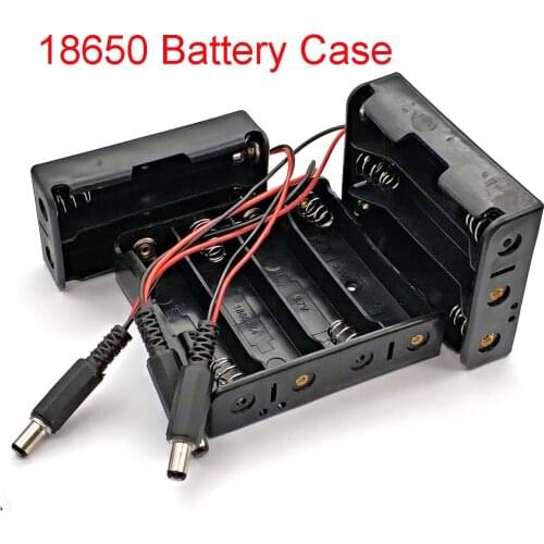 DIY 2x 3x 4x 18650 Battery Holder Storage Box Case with DC 5.5x2.1mm Power Plug Plastic + Meta