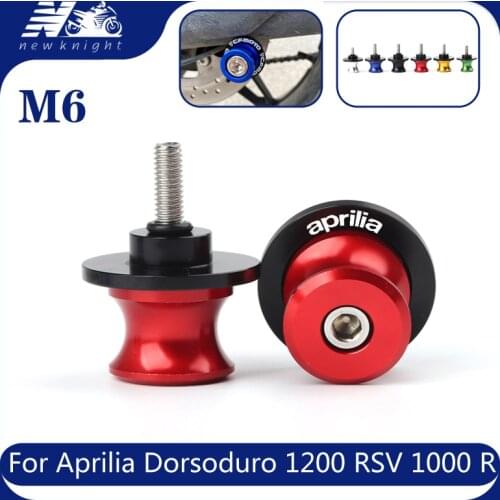 For Aprilia Dorsoduro 1200 2013-2014 RSV 1000 R 2002-2008 Motorcycle 2 pcs M6 CNC Aluminum Swingarm Spools Slider Stand Screws