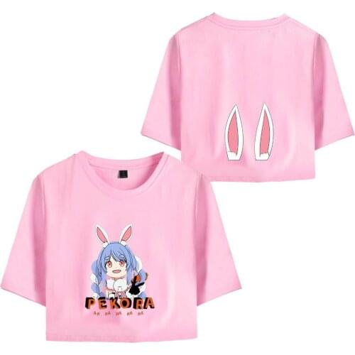 HOLOLIVE Vtuber Usada Pekora Summer Comfortable Short Sleeve Loose All-match Casual Street Harajuku Style Sexy T-shirts tops