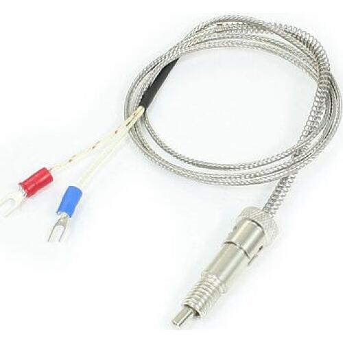 K Type 10mm Thread 0-400 Degree Celsius Thermocouple Sensors 1 Meter