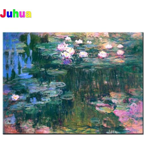 Claude Monet Famous Painting "Water lilies" 5D DIY Diamond Painting Full Embroidery Full Square Round Rhinestones Mosaic Decor