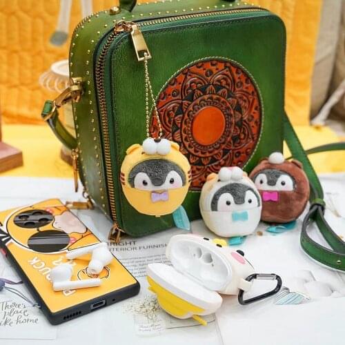 Kawaii Koupen Chan Penguin Plush Dolls Cartoon Bear Plush Toys Cute Tiger Keychain Bag Pendant Bag Decor Birthday Gift for Girls