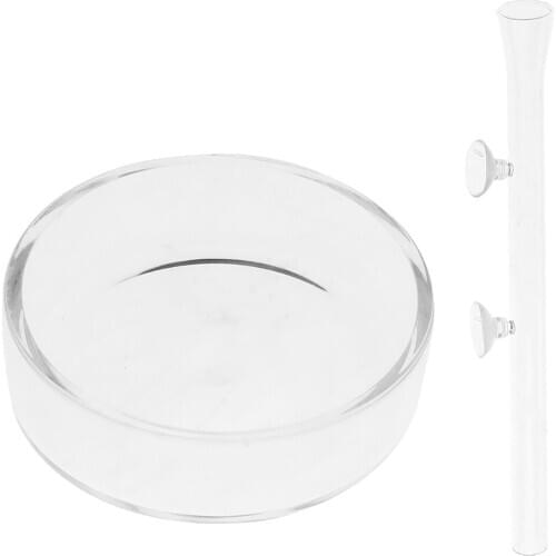 Aquarium Shrimp Feeding Food Dish Feeder Glass Container With 22/27/30cm Tube