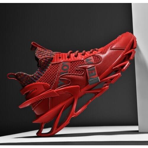 Fashion Running Shoes Men Breathable Reflective Blade Sneakers Men Damping Sock Shoes Male Jogging Trainers Thick Sole Sneakers