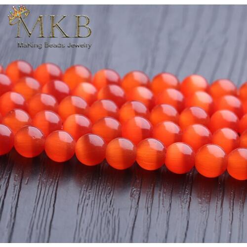 Wholesale Red Cat Eye Stone Round Beads 6mm 8mm 10mm 12mm Spacer Loose Beads For Making Jewelry Findings Accessories