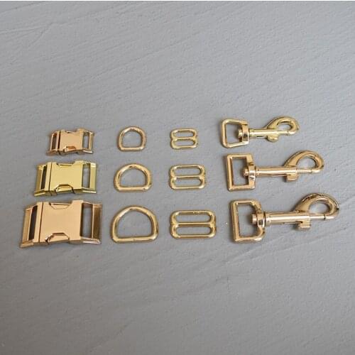 1 Set 15mm/20mm/25mm Metal Belt Straps Adjust Slider Release Buckle D Ring Webbing For Pet Dog Collar Dog Leash DIY Accessories