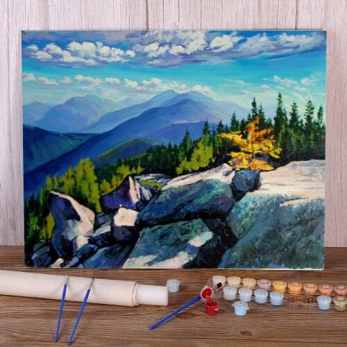 Landscape Autumn Morning Painting By Numbers Complete Kit Acrylic Paints 40*50 Canvas Pictures Home Decor Handicraft