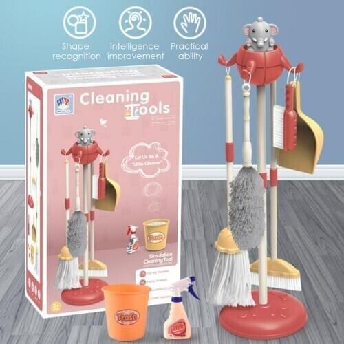 Newborn Baby Housekeeping Role Play Toys Set Montessori Kids Mop Broom Dustpan Pretend Play Toys for Children Christmas Gifts