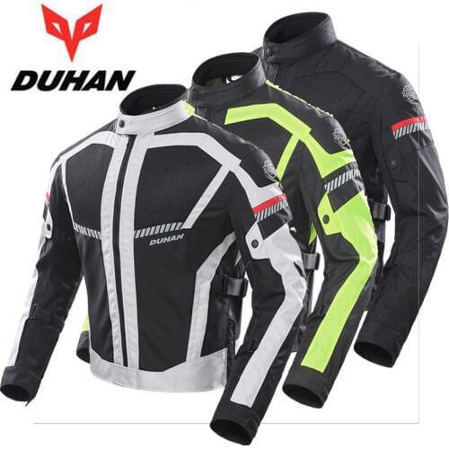 2019 New DUHAN Summer Mesh Breathable Motorcycle Jackets Reflective Motorbike Jacket of Oxford Cloth 600D and CE Protective gear
