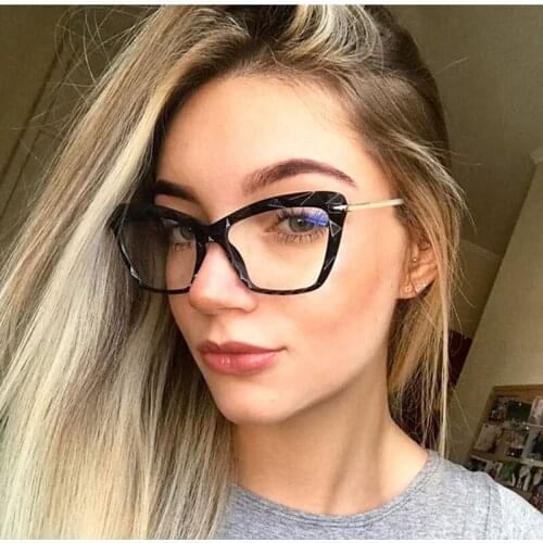 Anti-blue New Metal Frame Glasses For Women Optical Eyewear Flat Mirror Glasses Frame Optical Glasses transparente WNBK2500