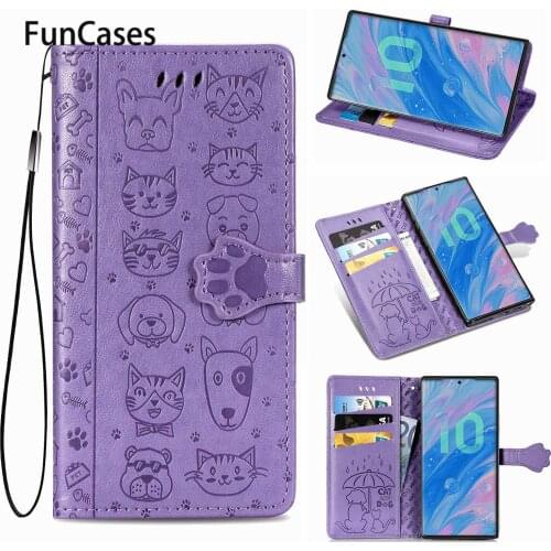 New Cases For coque Samsung Note 10 Lite Lovely PU Leather Flip Wallet Case sFor Capinha Samsung Galaxy hoesje Note 9 Pro Kryty