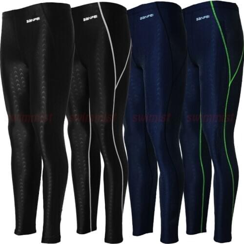 NWT BANFEI MENS COMPETITION TRAINING RACING LEGSKINS PROFESSIONAL SWIMMING TRUNKS PANTS FISH SCALE PATTERN ALL SIZE