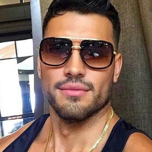 Brand Classic Square Men Sunglasses fashion Oversized gradient Male Driving Sun Glasses Retro Luxury Brand Mens Glasses Oculos