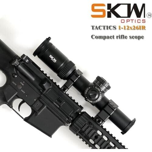 SKWoptics 1-12x26 Riflescope 34mm CNC rings Tactical reticle shock proof Rifle sight Hunting scope