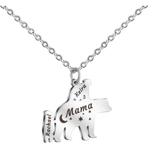 Thanksgiving Days gift present- mama bear-16*27MM pendant-Delicate and Minimalist Style-steel,gold-plated,rosegold color-G2624