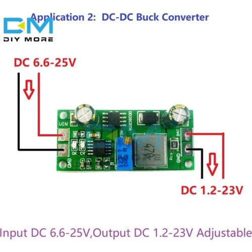 DC 6.6-25V to 1.2-23V Step Down Buck Converter 3.7-18.5V Lithium Battery Charger Module for LiFePO4 Lithium Titanate Battery