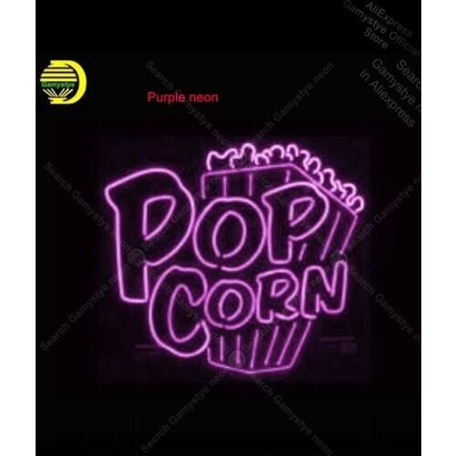 Pop Corn Neon Sign Bulb Handcrafted Iconic Sign Custom Beer light Neon Light Real Glass Professional Logo Designers Neon Light