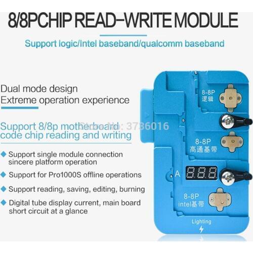 For iphone 8/8 plus logic/baseband chip reading ,saving ,editing ,burning programmer tools with JC PRO 1000S connection use