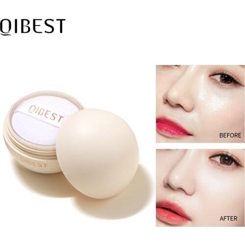 QIBEST Matte Long Lasting Setting Face Powder Foundation Whitening Brighten Skin Waterproof Oil Control Makeup Powder TSLM2