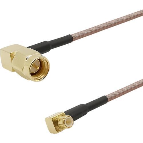 MCX Male Plug Right Angle to SMA Male Plug 90 Degrees RF Coaxial Cable RG316 Pigtail Assembly Antenna Connector 1m 2m 3m 5m 9m