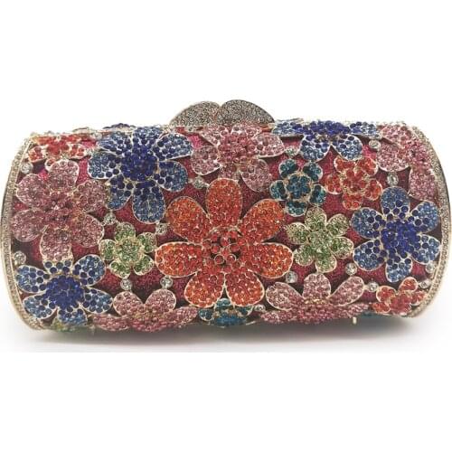 Blue Rhinestone Crystal Evening Clutch Bag Party Purse Fashion Gemstone Women’s Prom Feast Chain Handbags Ladies Messenger Bags