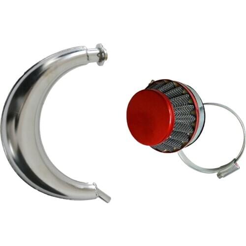 Muffler Exhaust &Red Air Filter Fits 66/80cc 2 Stroke Engine Motorized Bike