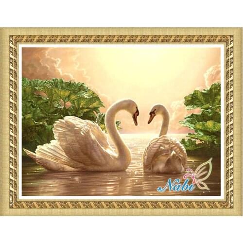 Handwork Cross Stitch Kit Crystal 100% 5D Diamond Painting Beaded Swan Diamond Mosaic Animal Diamond Embroidery Full Resin Nabi