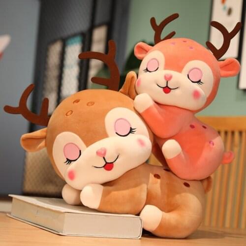 1pc 20/30/40CM Lovely Dream Fawn Plush Toy Soft Stuffed Cartoon Animal Deer Doll Sleep Pillow For Children Baby Birthday Gifts