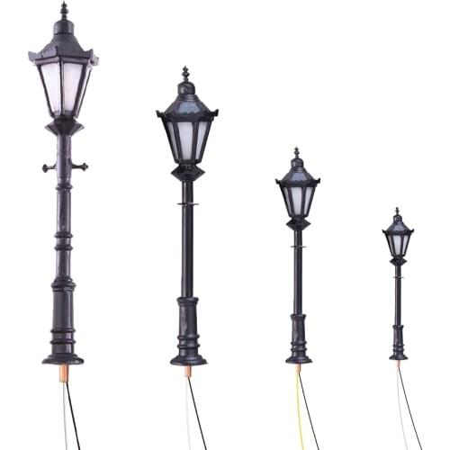 10PCS LED Street Light Lamppost 1/75-200 Scale model outdoor light 3v for Model Park Scenery Decorations