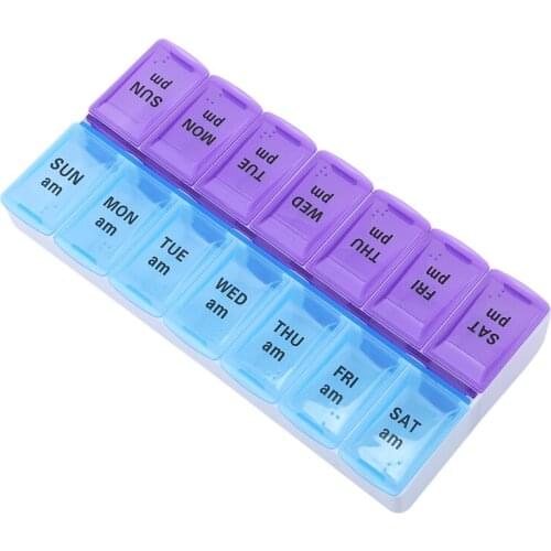 14 Grids 7 Days Weekly Pill Case Medicine Tablet Dispenser Organizer Pill Box Splitters Pill Storage Container Medical Kit