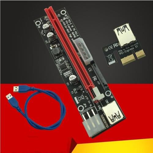 60CM PCI Express 1X To 16X PCIE Riser Card For BTC Miner Machine Overcurrent Protection USB Cable SATA To 6Pin Power Cord Mining