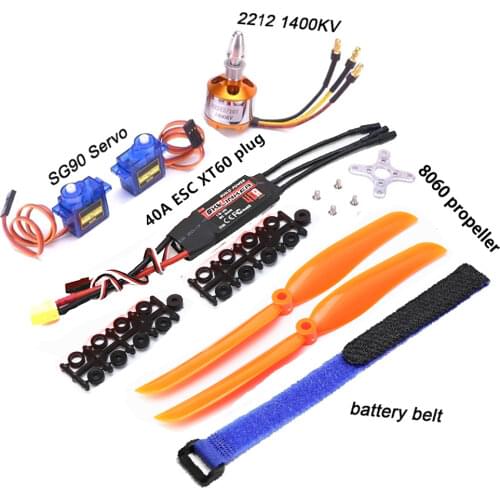 A2212 2212 1000KV 1400KV 2200KV Brushless Motor 30A 40A / 40A BLheli ESC SG90 9G Micro Servo for RC Fixed Wing Plane Helicopter