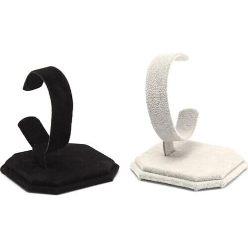 1 Pcs Velvet C Type Watch Display Rack Jewelry Stand Bracelet Bangle Holder Black/White