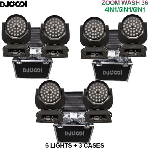 Free Duty Case 6x LED Wash 36x10w Zoom led 36x12w wash zoom moving head light 36x18w RGBWAUV 6in1 moving head wash 36x15w stage