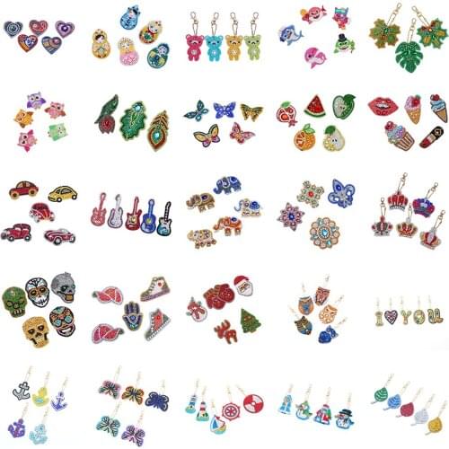 3/4/5pcs 5D Diamond Painting DIY Keychain Diamond Bag Pendant Jewelry Christmas Home Decoration Pattern Handmade Gift Keychain