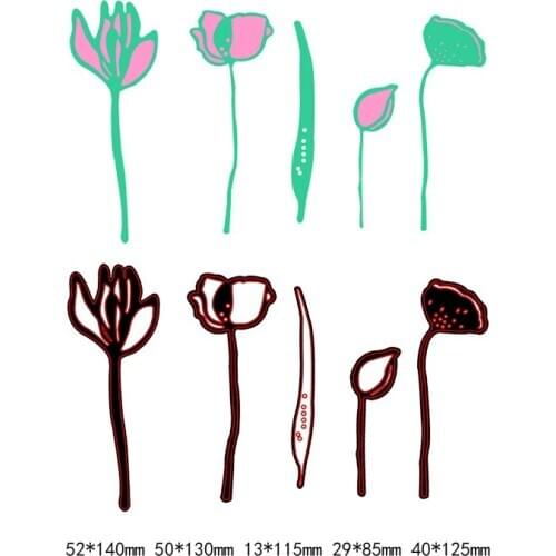 Lotus Bud Flowers Metal Cutting Dies Stencil for DIY Scrapbooking Photo Paper Cards Decorative Crafts Supplies Diecut new hot