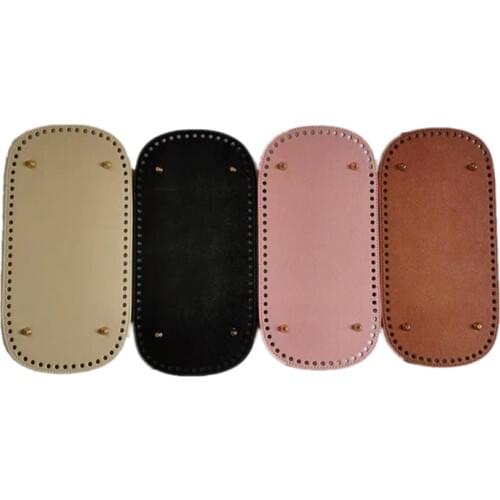 Diy handmade woven bag hardware leather accessories Pu cross pattern 30*15 bottom DIY Bag PU leather Oval Bag Accessories