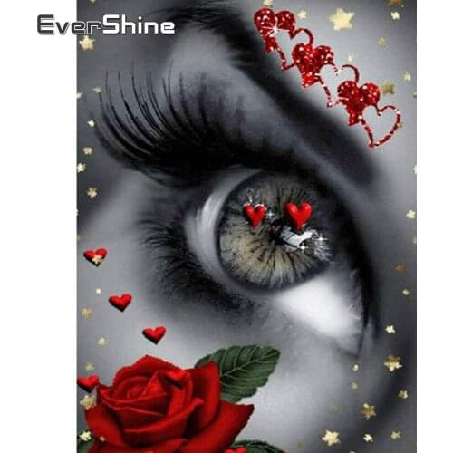 EverShine 5D Diamond Painting Portrait DIY Full Drill Square Diamond Embroidery Eyes Picture Mosaic Rhinestones Wall Art