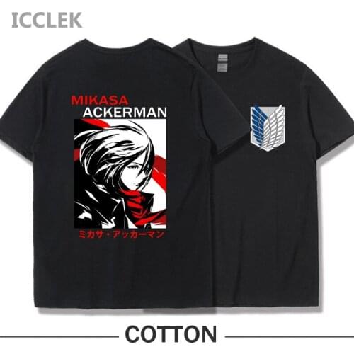 Animw Attack on Titan T-Shirt Levi Ackerman Eren Yeager Mikasa Ackerman Shirt Women Men Clothes Manga Tops Tees Harajuku Graphic