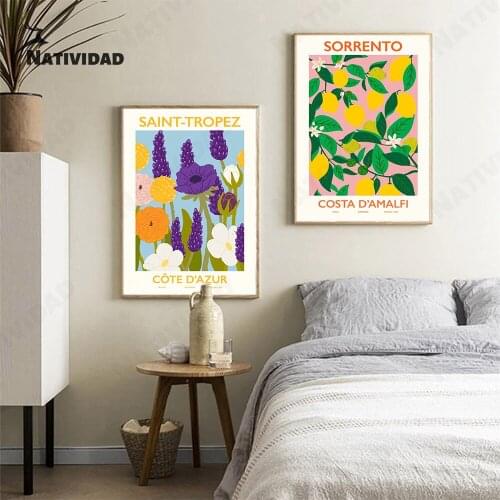 Korean Flower Canvas Painting Room Decor Minimalism Poster Wall Art Living Room Bedroom Home Aesthetic Decoration