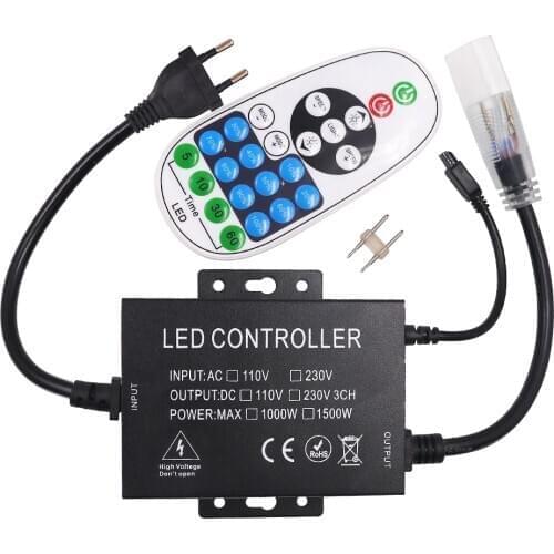 1500W Single Color Dimmer Controller US 110V EU AU UK 220V For 2835 LED Strip Neon Light