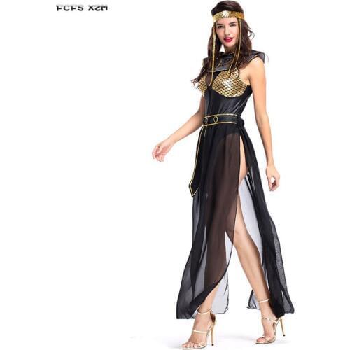Halloween Egyptian Pharaoh Cleopatra Costumes for Woman Female Queen Goddess Cosplays Carnival Purim Masquerade Bar party dress