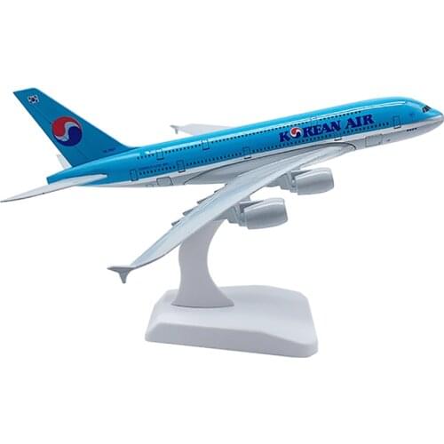 20cm Aircraft Korean Air Airbus A380 Alloy Plane Model Toys Decoration Children Kids Gift for Collection
