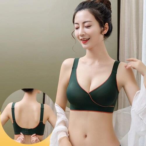 Best selling new latex underwear womens small chest gathered anti-sagging bra, no steel ring, no trace of receiving milk sports
