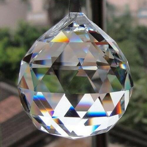 20/30/40/50/60mm Chandelier Transparant Crystal Rainbow Prism Clear Glass Ball Pendant Window Decoration Light Accessories