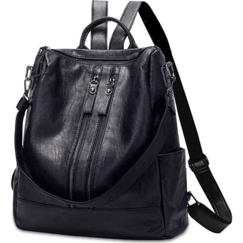 Multifunctional Backpack Female Shoulder Bag Schoolbag for Girls Teenagers Women Travel Bags Backpacks Large Capacity Black