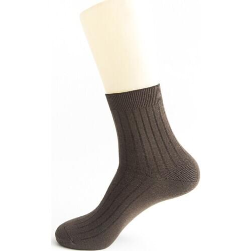 Mens Autumn Winter Thick Mid-Tube Cotton Double Needle Knitting Business Socks